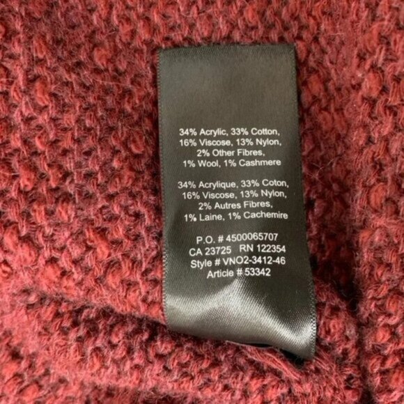 Talula Aritzia Women's Lenox Cardigan Sweater Knit Cashmere Wool Burgundy - Picture 13 of 15